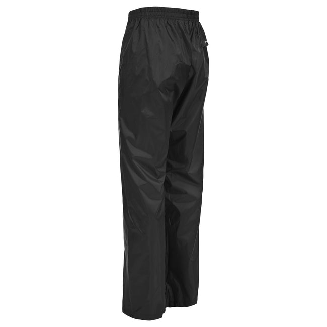 Black - Back - Trespass Adults Unisex Packup Trouser Waterproof Packaway Trousers