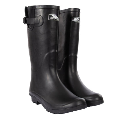 Black - Side - Trespass Womens-Ladies Damon Waterproof Wellington Boots