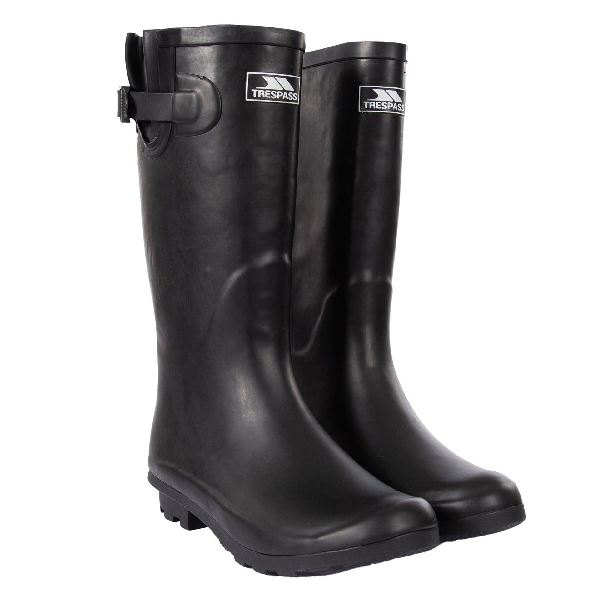 Black - Side - Trespass Womens-Ladies Damon Waterproof Wellington Boots
