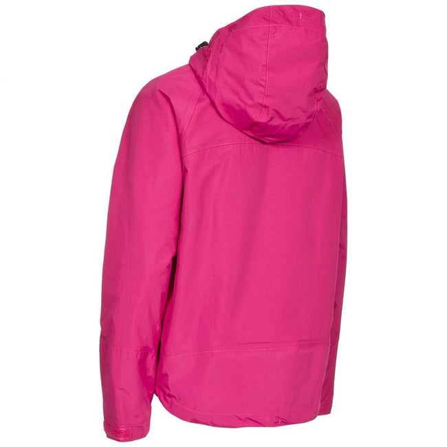 Cerise - Back - Trespass Womens-Ladies Florissant Hooded Waterproof Jacket