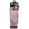 Fig Marl - Side - Trespass Womens-Ladies Springer Hiking Boot Socks (1 Pair)