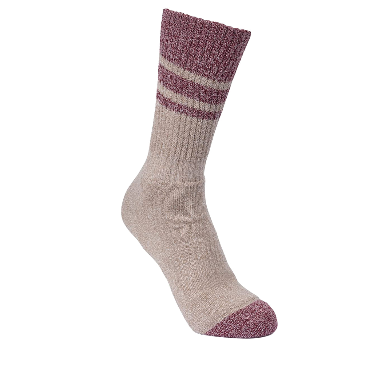 Spruce Green-Dark Cherry - Close up - Trespass Womens-Ladies Hadley Hiking Boot Socks (2 Pairs)