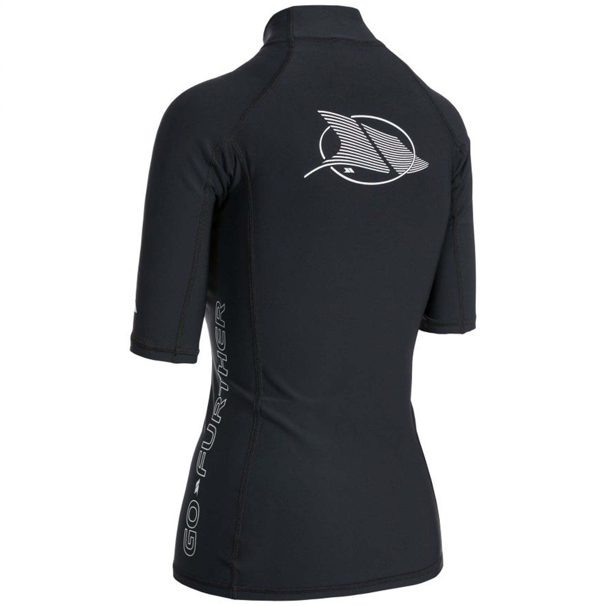 Black - Back - Trespass Womens-Ladies Azad Short Sleeve Swimming Rash Guard