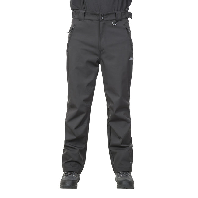 Black - Side - Trespass Mens Hemic Water Resistant Softshell Trousers