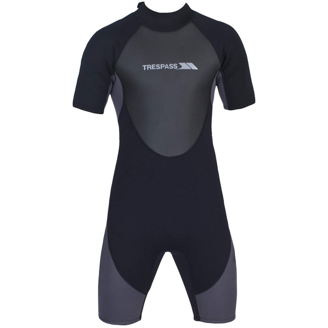 Black - Front - Trespass Scuba Mens Short Wetsuit