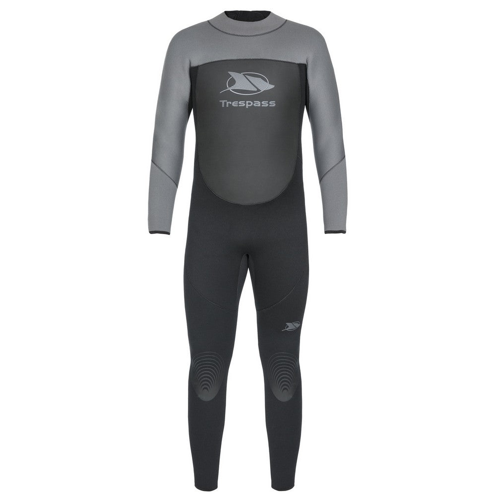 Black - Front - Trespass Diver Mens 5mm Full Length Neoprene Wetsuit