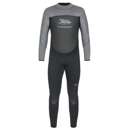 Black - Front - Trespass Diver Mens 5mm Full Length Neoprene Wetsuit