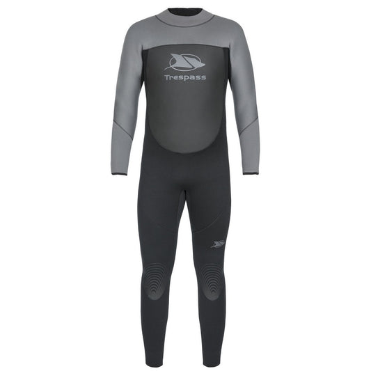 Black - Front - Trespass Diver Mens 5mm Full Length Neoprene Wetsuit