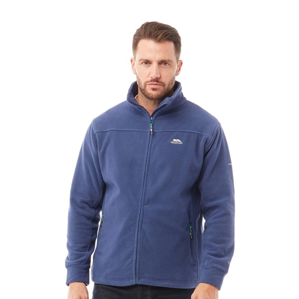 Navy - Side - Trespass Mens Bernal Full Zip Fleece Jacket