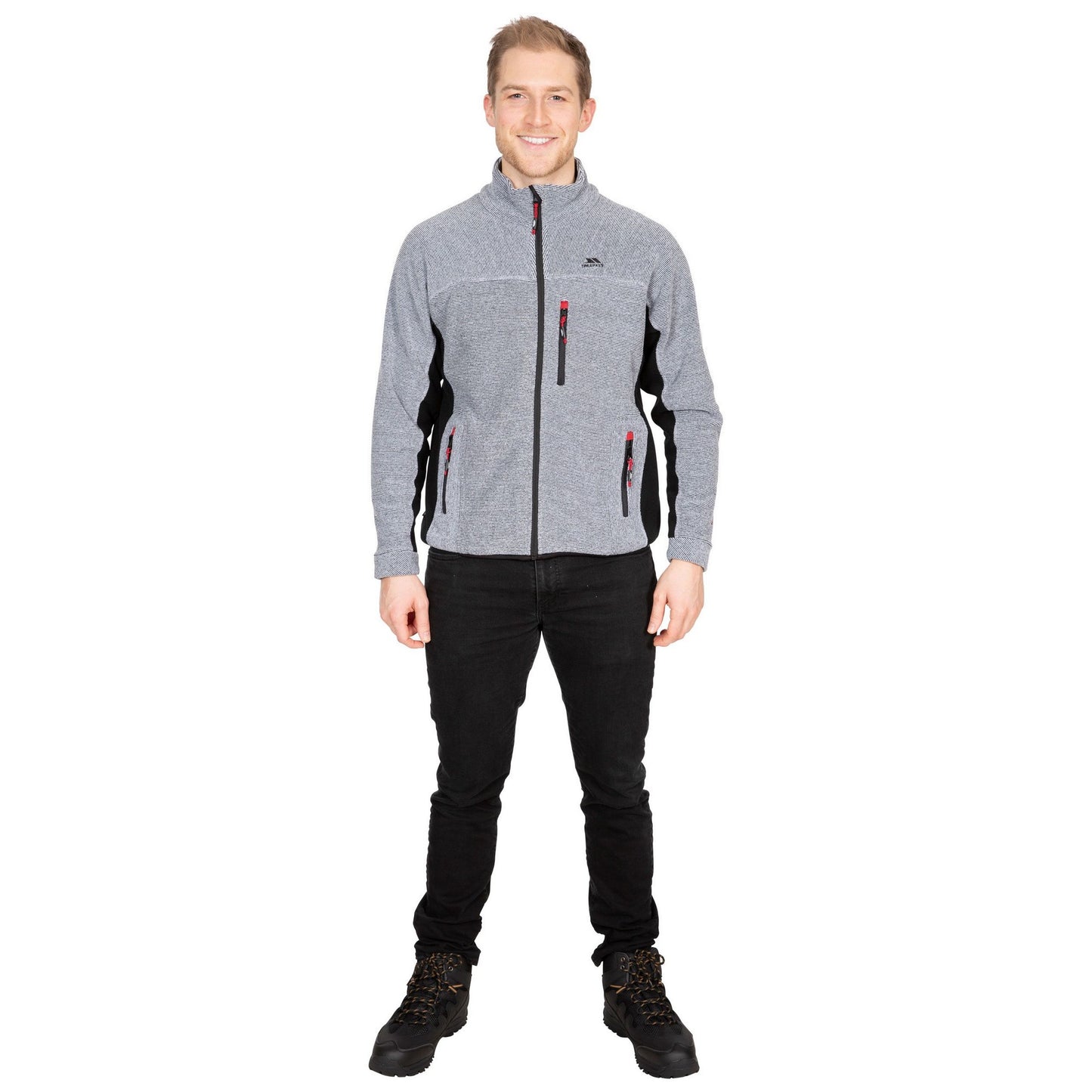Platinum Stripe - Back - Trespass Mens Jynx Full Zip Fleece Jacket