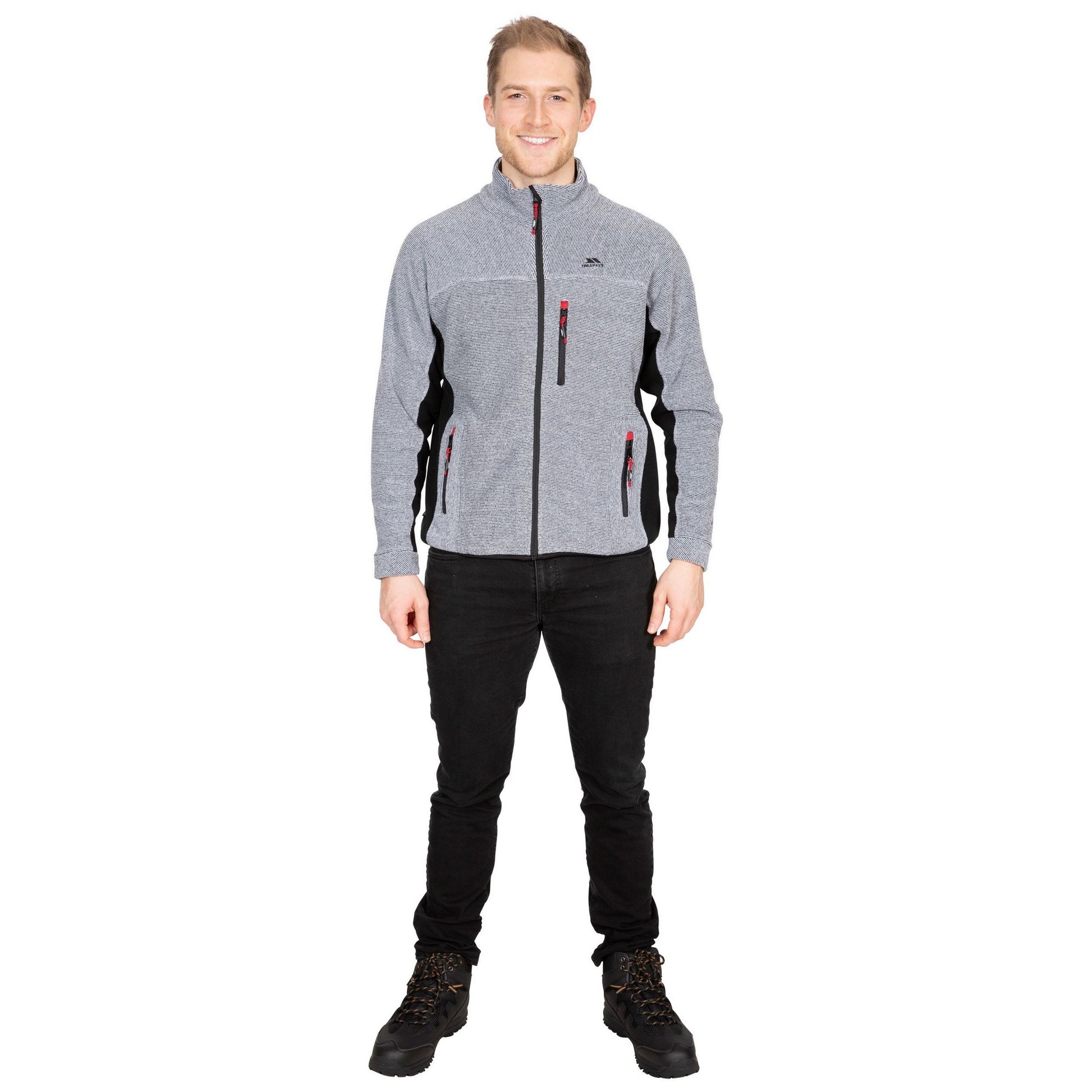 Platinum Stripe - Back - Trespass Mens Jynx Full Zip Fleece Jacket