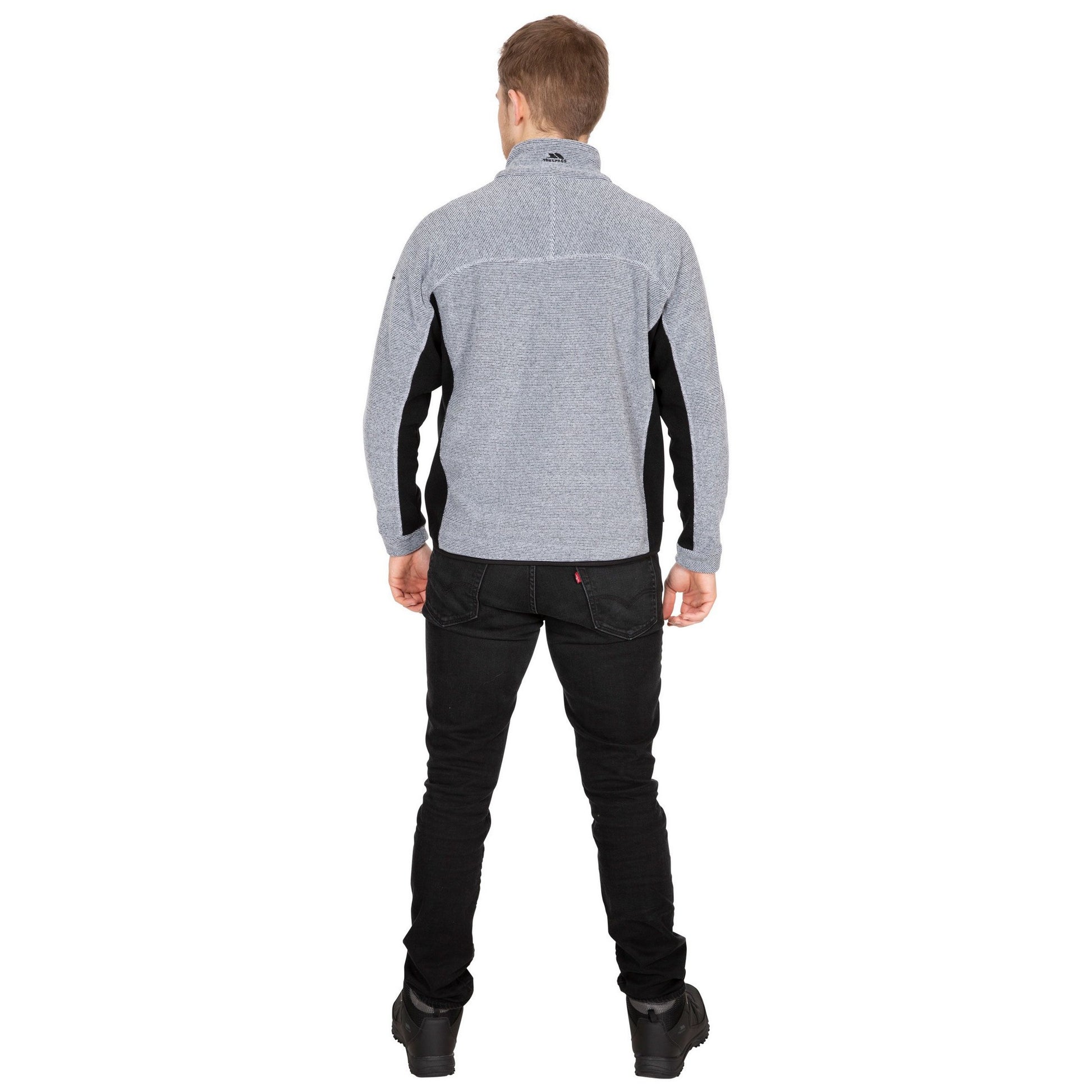Platinum Stripe - Side - Trespass Mens Jynx Full Zip Fleece Jacket