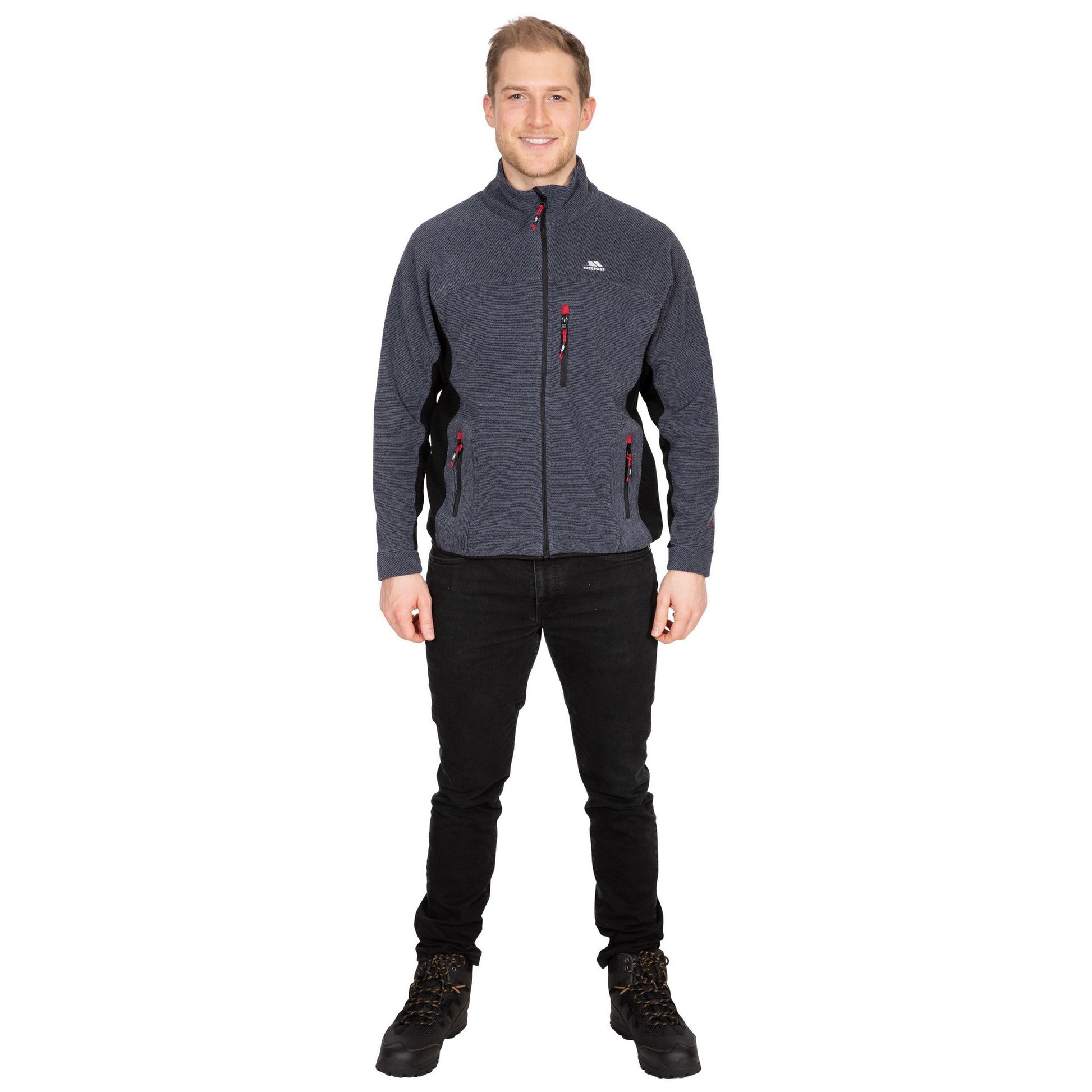 Navy Stripe - Back - Trespass Mens Jynx Full Zip Fleece Jacket