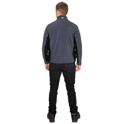 Navy Stripe - Side - Trespass Mens Jynx Full Zip Fleece Jacket