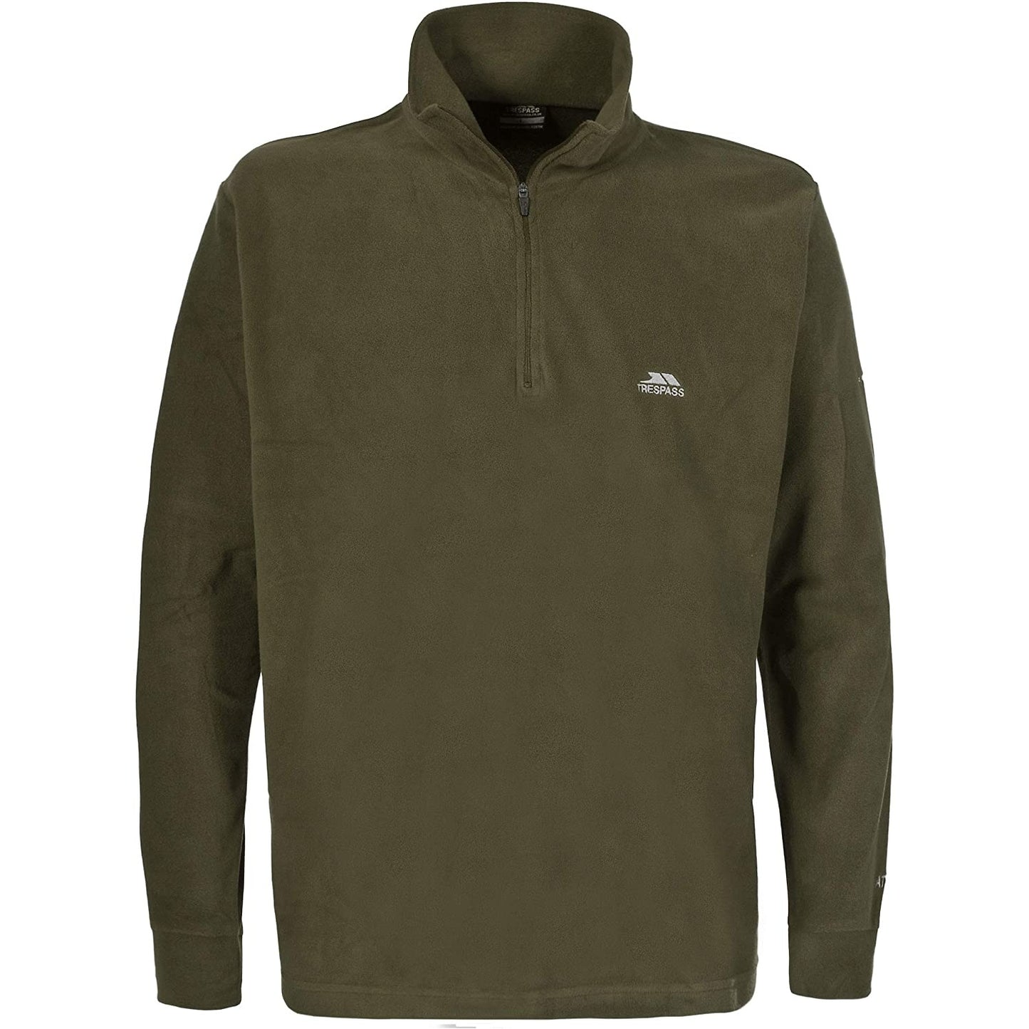 Olive - Front - Trespass Mens Masonville Half Zip Microfleece Top