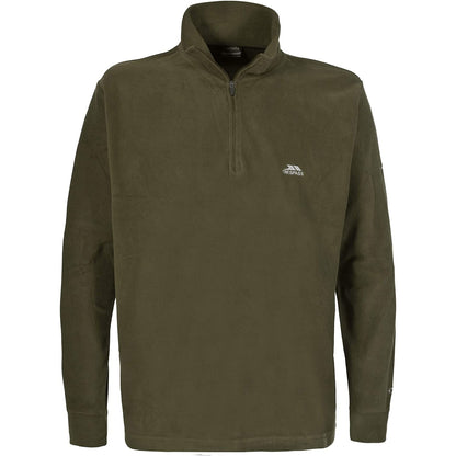 Olive - Front - Trespass Mens Masonville Half Zip Microfleece Top