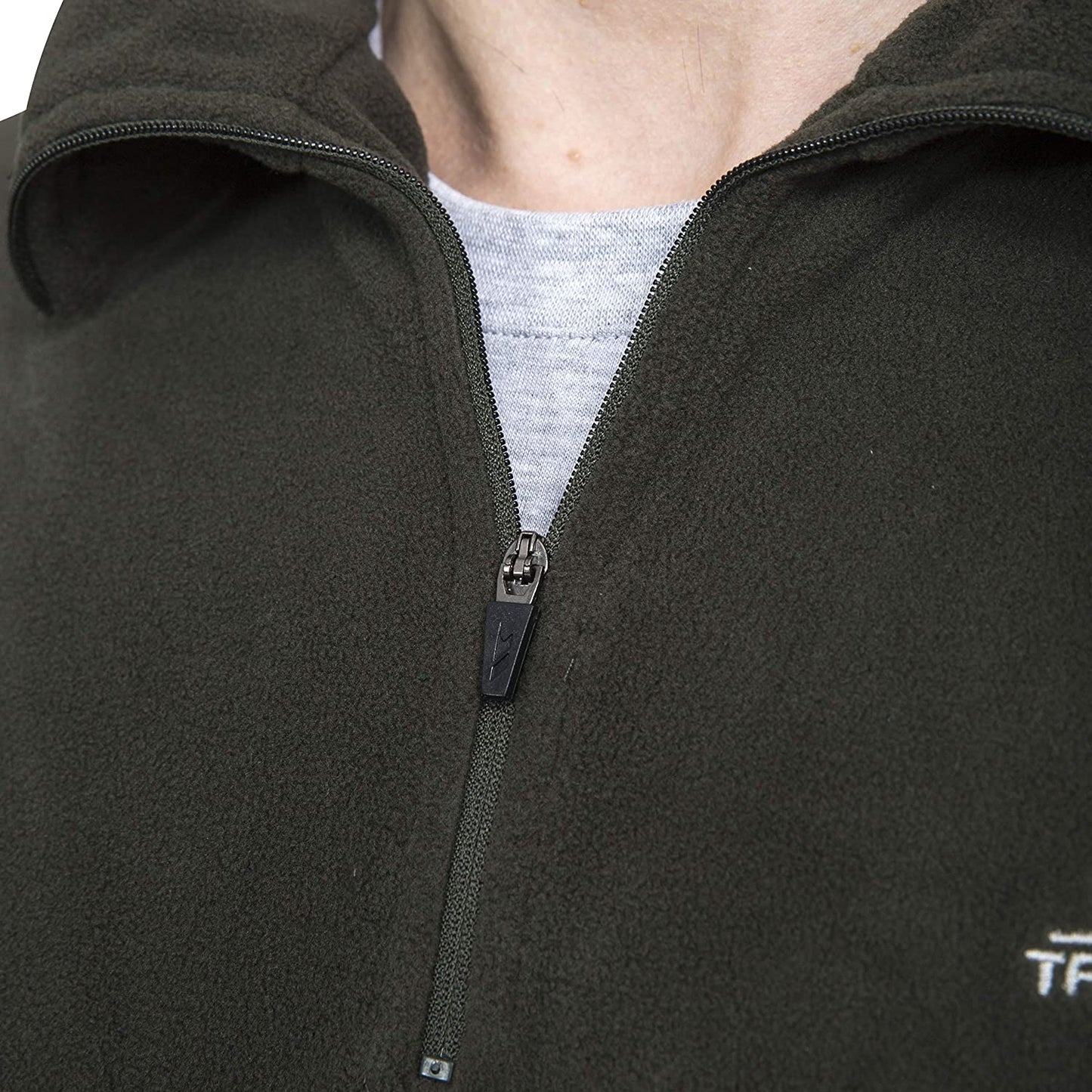 Olive - Lifestyle - Trespass Mens Masonville Half Zip Microfleece Top