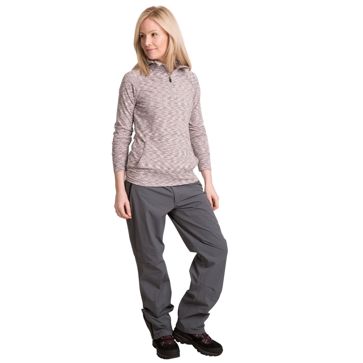 Cool Grey Marl - Pack Shot - Trespass Womens-Ladies Moxie Half Zip Fleece Top
