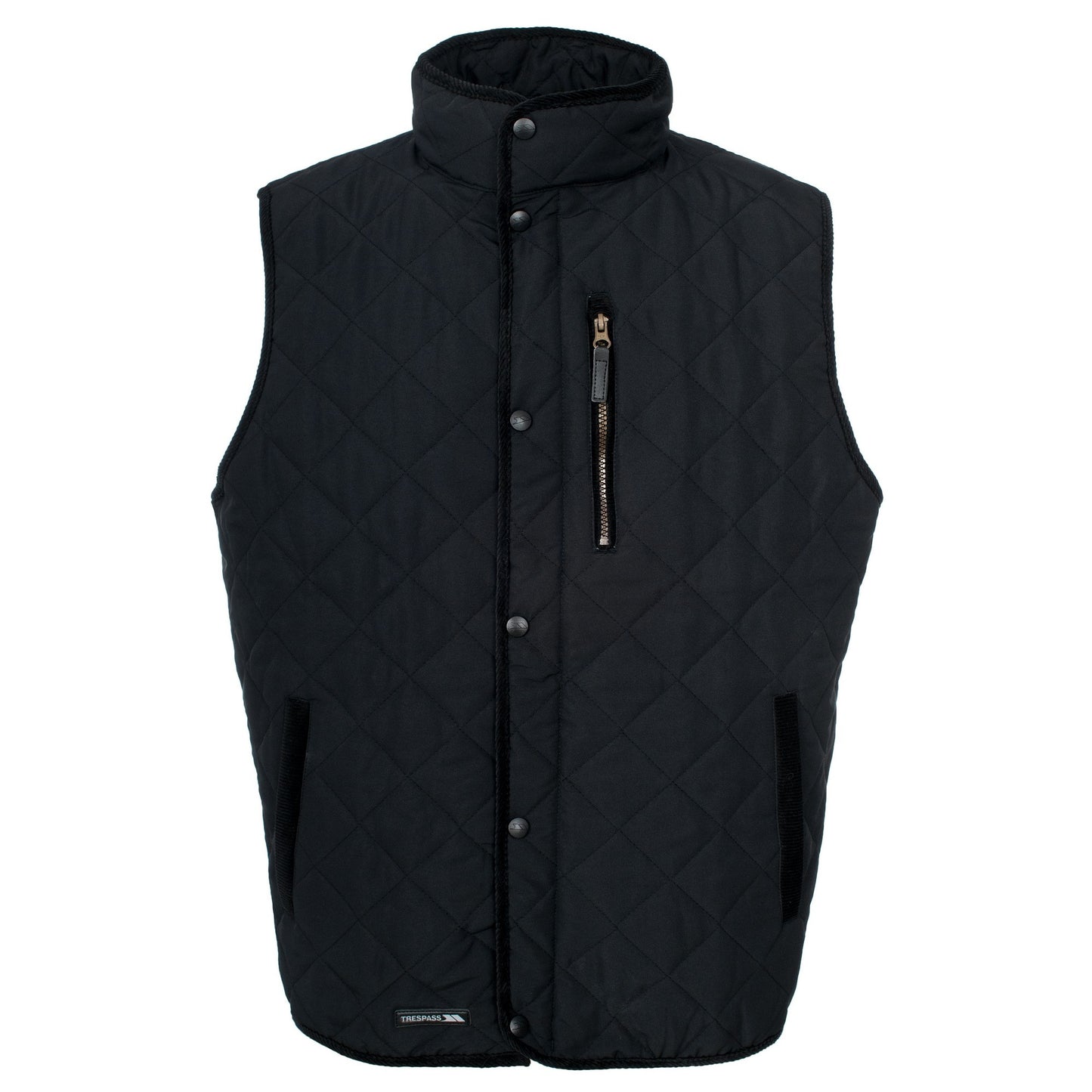 Black - Front - Trespass Mens Forsyth Diamond Quilted Gilet-Bodywarmer