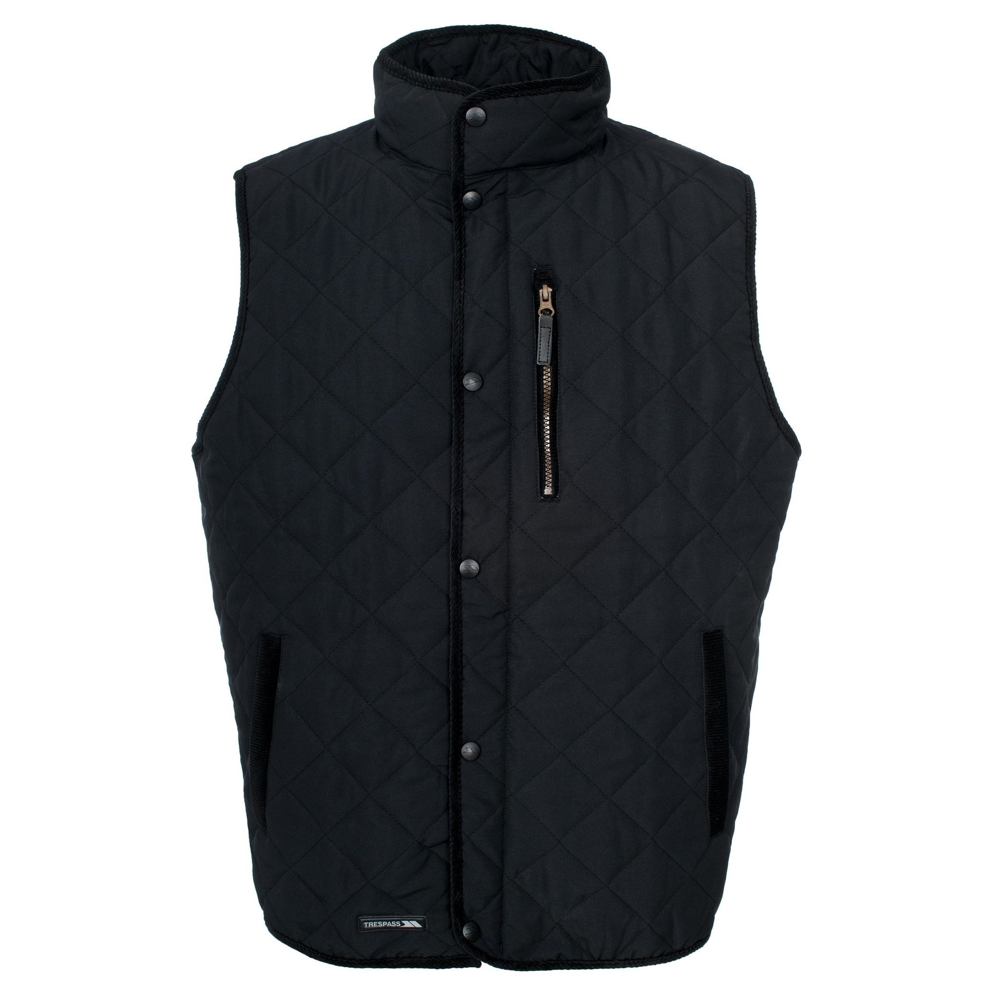 Black - Front - Trespass Mens Forsyth Diamond Quilted Gilet-Bodywarmer