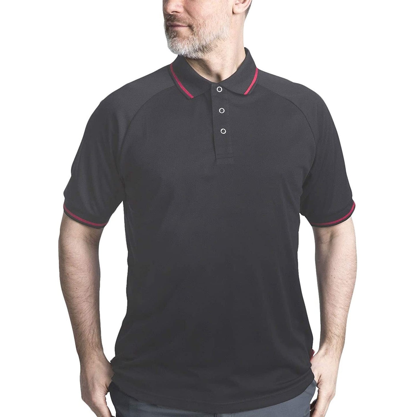 Dark Grey - Side - Trespass Mens Bonington Short Sleeve Active Polo Shirt