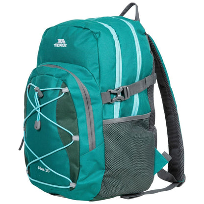 Ocean Green - Side - Trespass Albus 30 Litre Casual Rucksack-Backpack