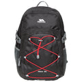 Black-Red - Front - Trespass Albus 30 Litre Casual Rucksack-Backpack