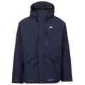 Navy - Front - Trespass Mens Corvo Hooded Full Zip Waterproof Jacket-Coat