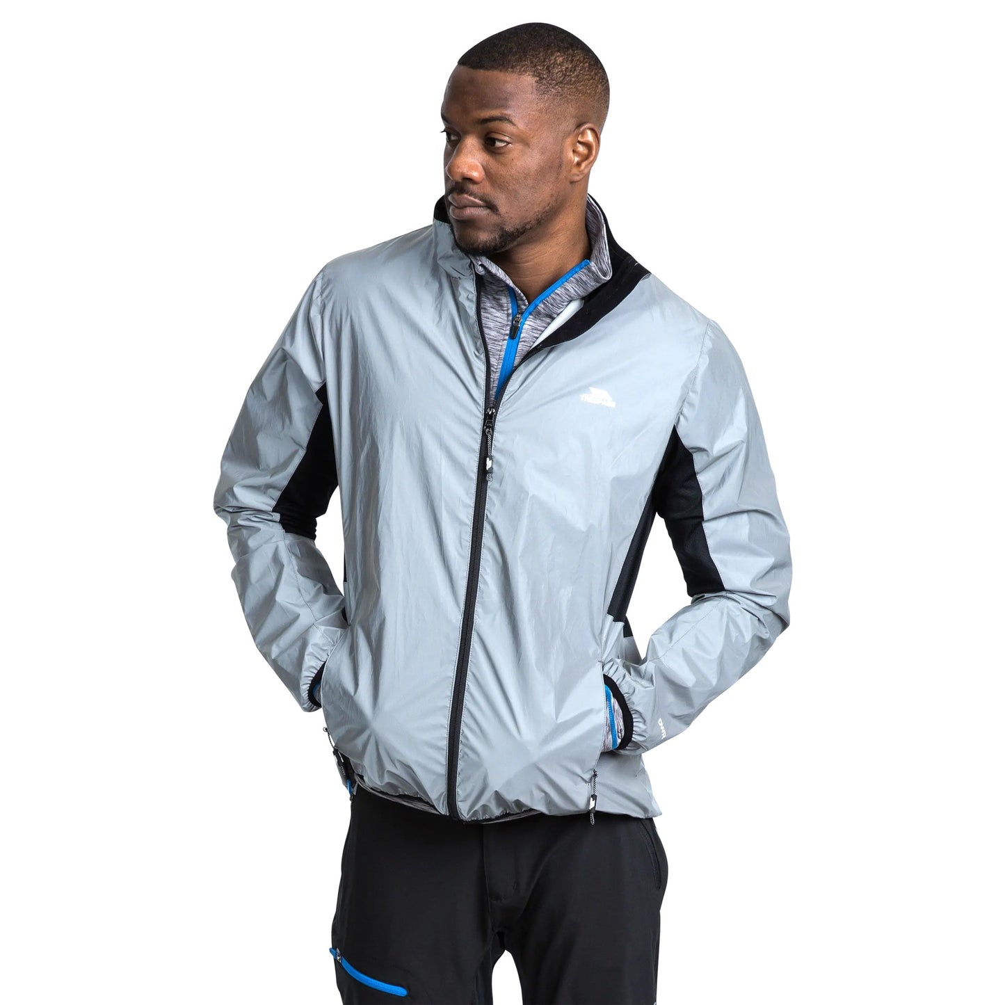 Silver Reflective - Side - Trespass Mens Zig Reflective Active Jacket