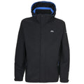 Black - Front - Trespass Mens Edwards Waterproof Hooded Full Zip Coat-Jacket