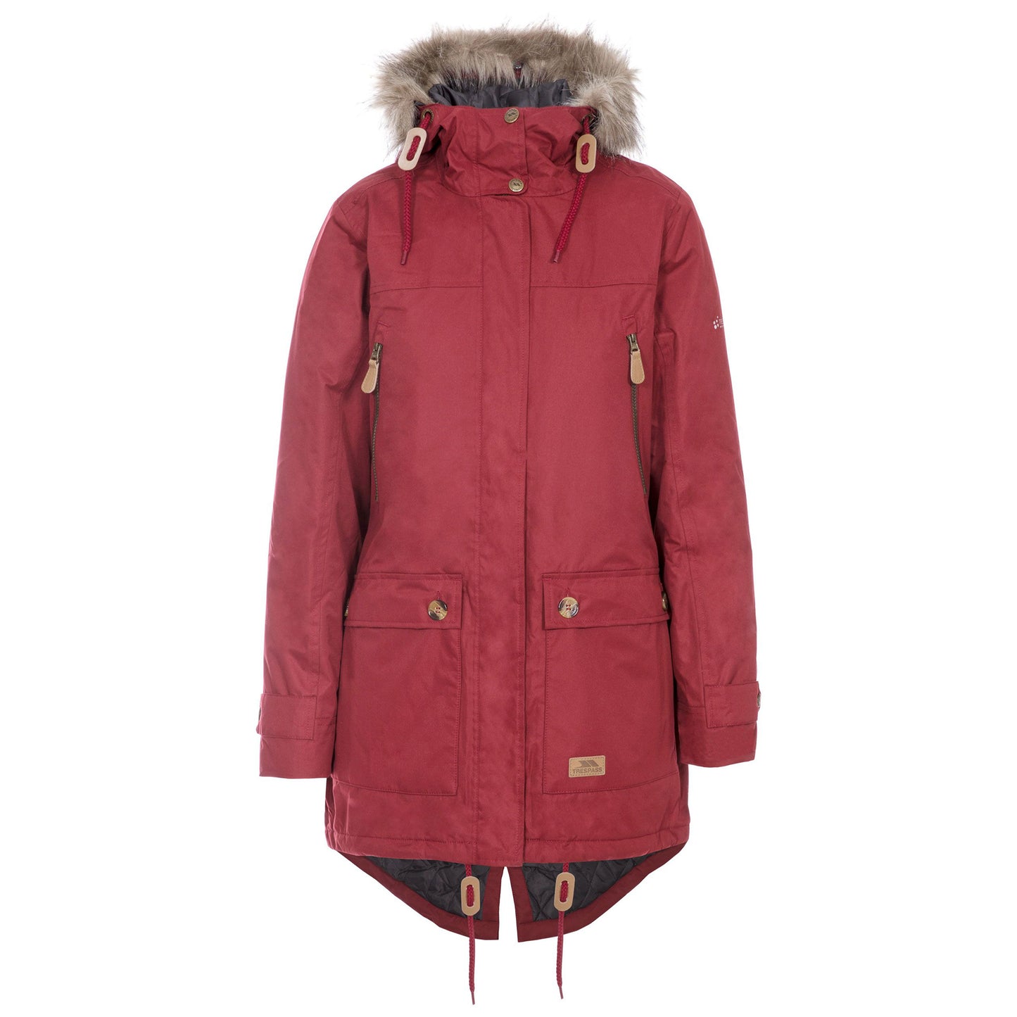 Merlot - Front - Trespass Womens-Ladies Clea Waterproof Parka