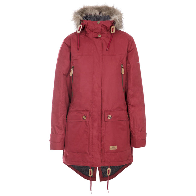 Merlot - Front - Trespass Womens-Ladies Clea Waterproof Parka