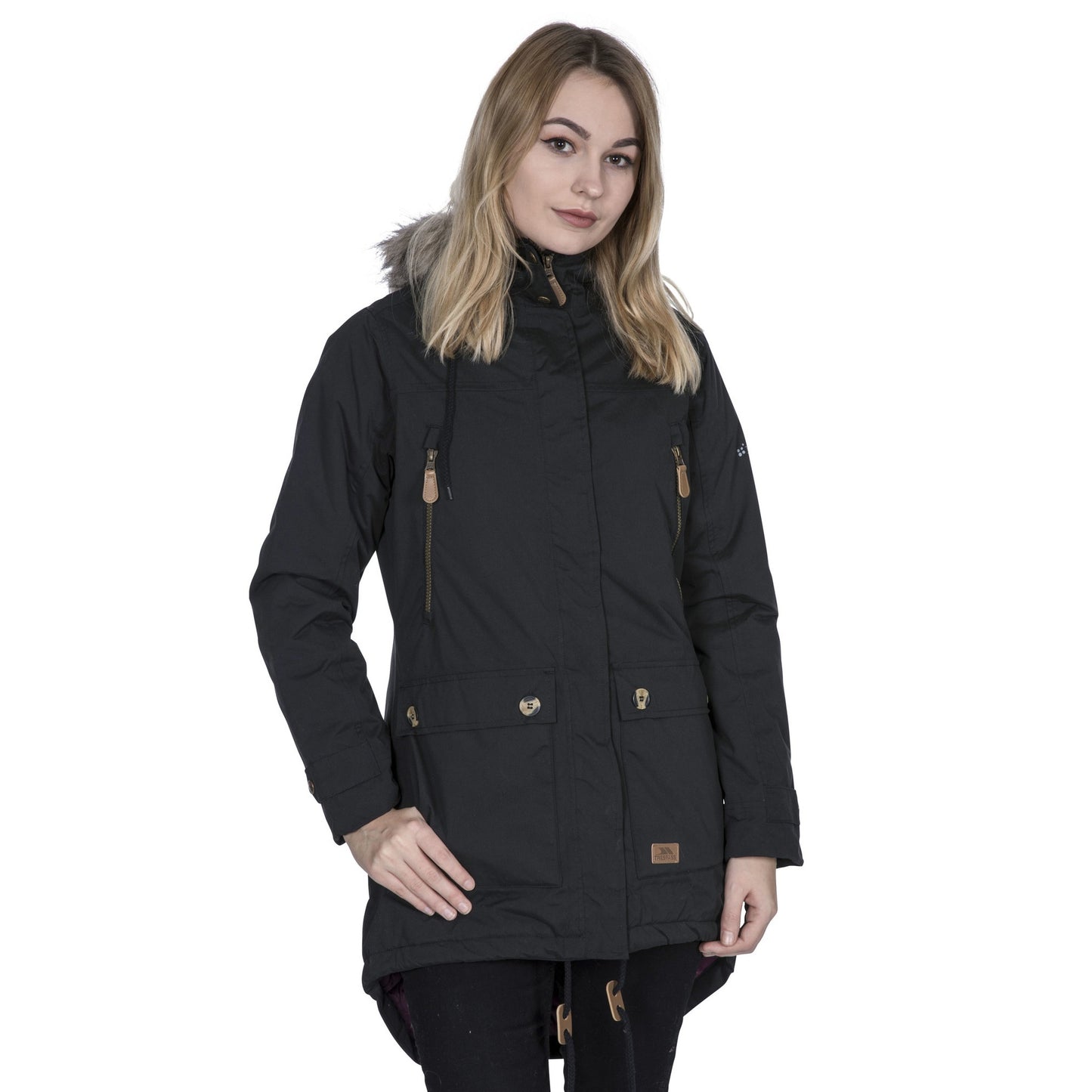 Black - Back - Trespass Womens-Ladies Clea Waterproof Parka