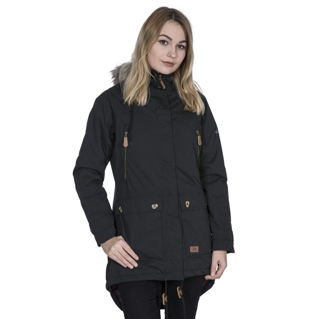 Black - Back - Trespass Womens-Ladies Clea Waterproof Parka