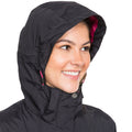 Black - Close up - Trespass Womens-Ladies Malissa Padded Waterproof Jacket