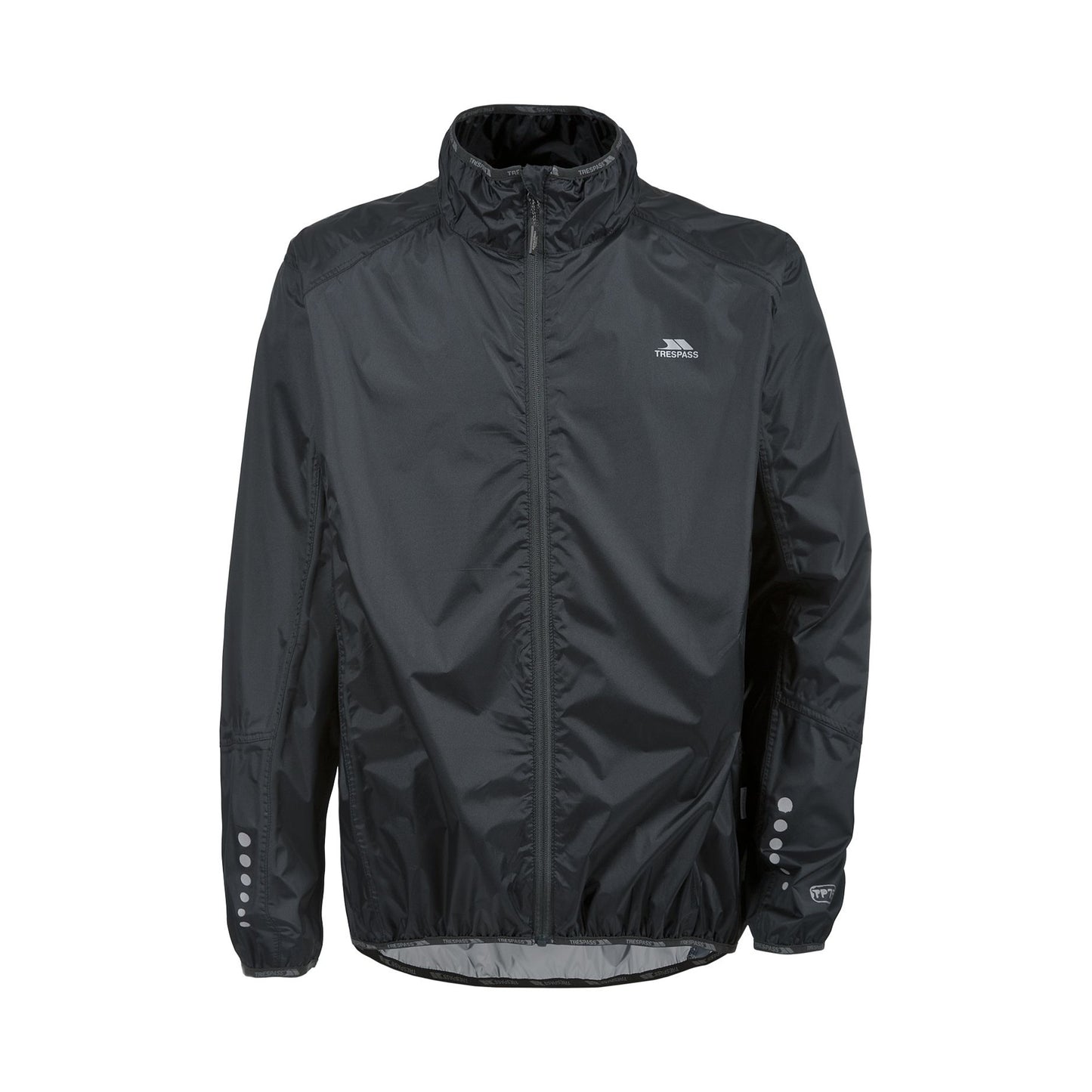 Black - Front - Trespass Mens Grafted Waterproof & Windproof Packaway Active Jacket
