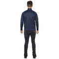 Navy Marl - Side - Trespass Mens Collins Half Zip Fleece Top