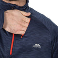 Navy Marl - Close up - Trespass Mens Collins Half Zip Fleece Top