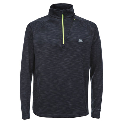 Black Marl - Front - Trespass Mens Collins Half Zip Fleece Top