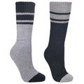 Black-Grey Marl - Front - Trespass Mens Hitched Two Tone Anti Blister Hiking Boot Socks (2 Pairs)