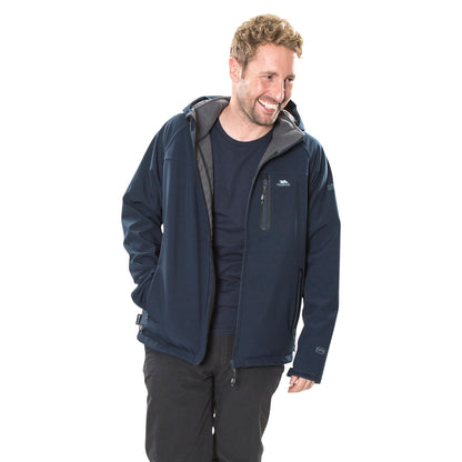 Navy - Side - Trespass Mens Accelerator II Waterproof Softshell Jacket
