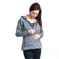 Grey Marl - Close up - Trespass Womens-Ladies Whirlwind Full Zip Hooded Fleece Jacket