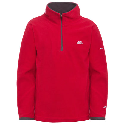 Red - Front - Trespass Childrens Boys Etto Half Zip Fleece Top