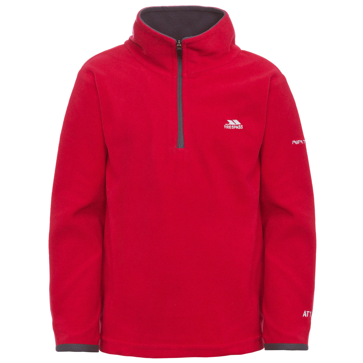 Red - Front - Trespass Childrens Boys Etto Half Zip Fleece Top