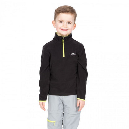 Black - Side - Trespass Childrens Boys Etto Half Zip Fleece Top