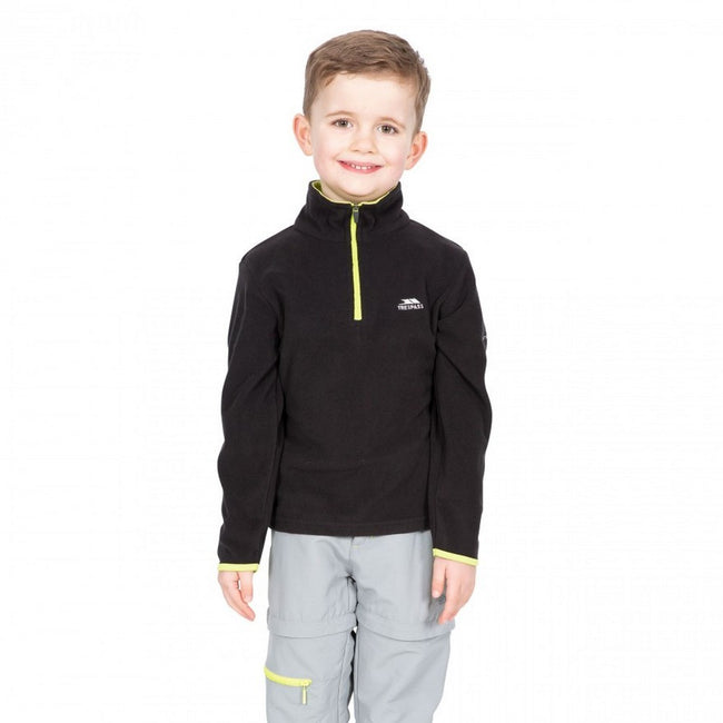 Black - Side - Trespass Childrens Boys Etto Half Zip Fleece Top