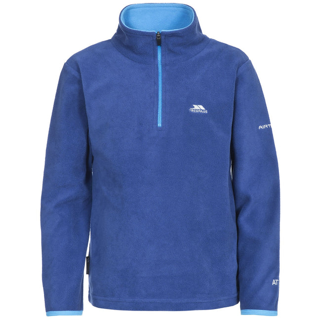 Blue - Front - Trespass Childrens Boys Etto Half Zip Fleece Top