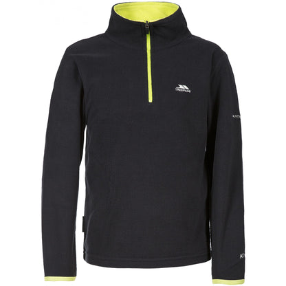 Black - Front - Trespass Childrens Boys Etto Half Zip Fleece Top