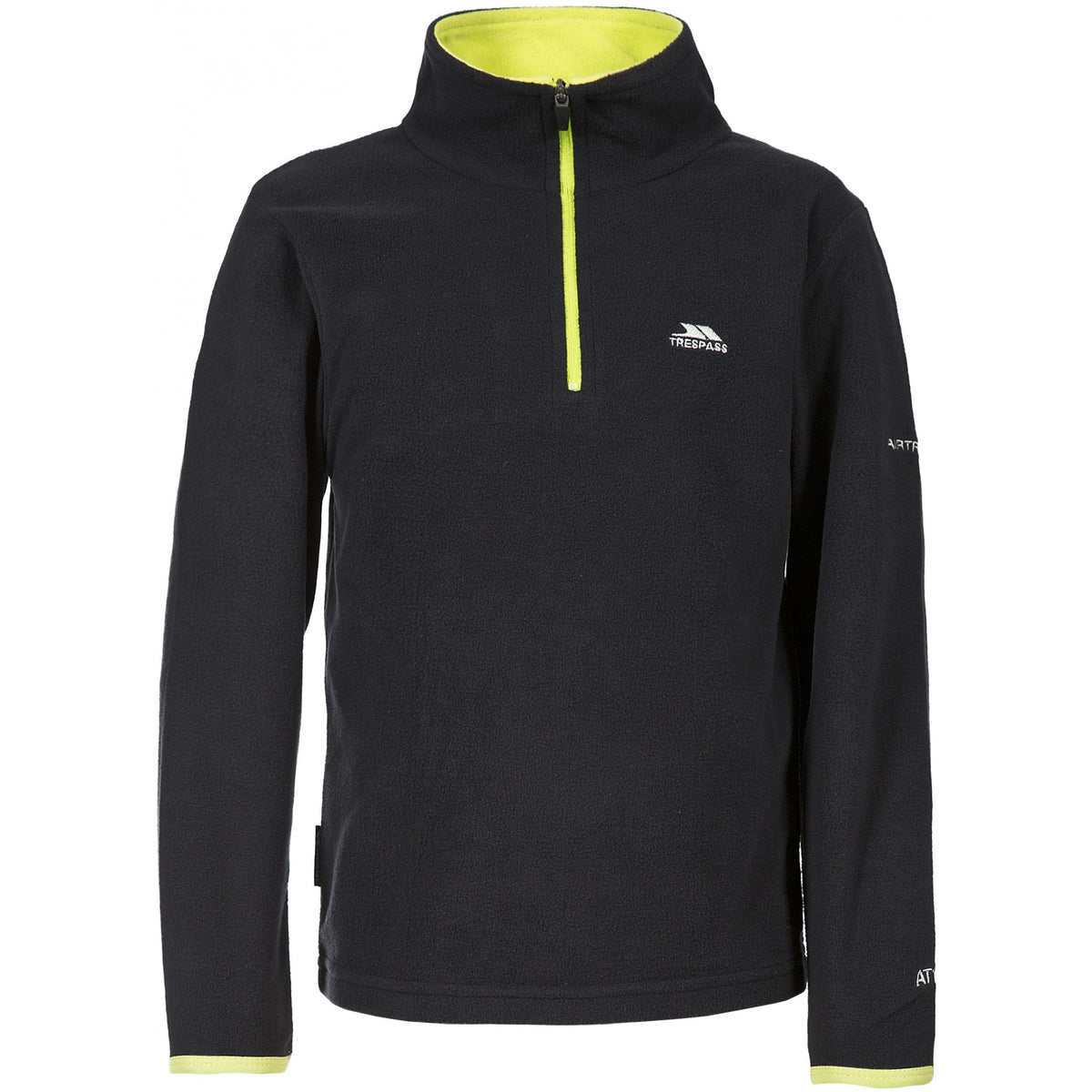 Black - Front - Trespass Childrens Boys Etto Half Zip Fleece Top