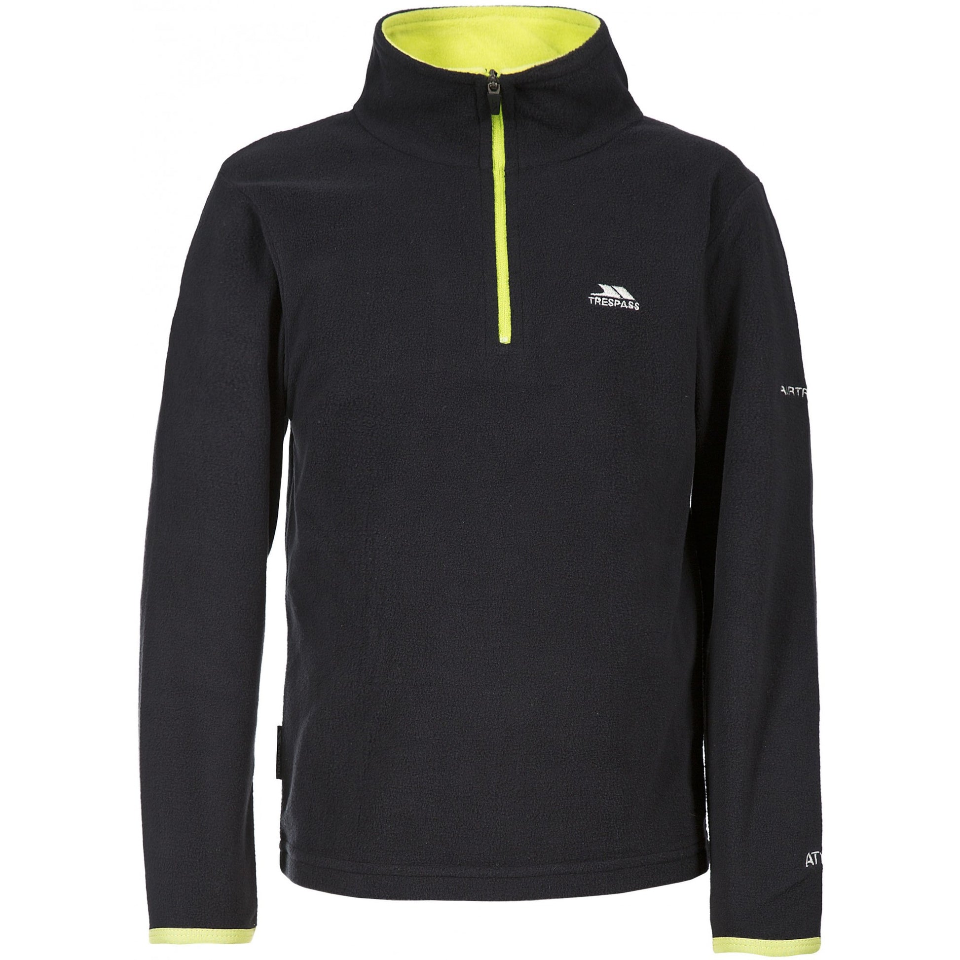 Black - Front - Trespass Childrens Boys Etto Half Zip Fleece Top
